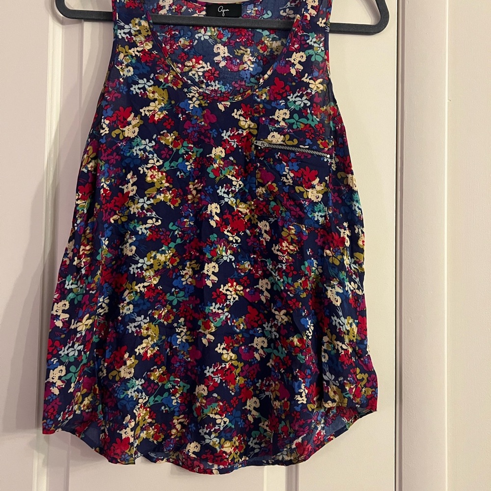 Aqua Floral Casual Skirt